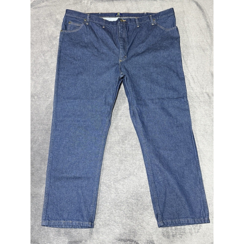 Wrangler Mens 47MWZ Jeans Regular Fit 50x30 Dark Blue Denim Pants NWT 8767